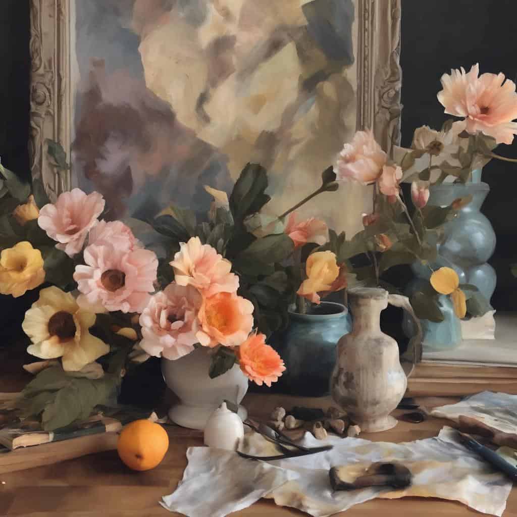 Λιθάρι και λουλούδια σε κασπώ, τέχνη εσωτερικής έκφρασης και υλικό διακόσμησης.